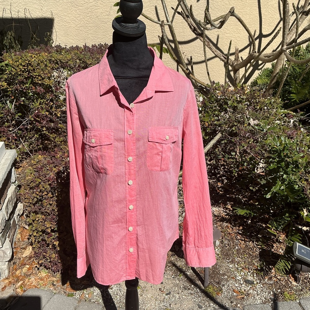 J. Crew Salmon Colored Long Sleeve Button Down Shirt
